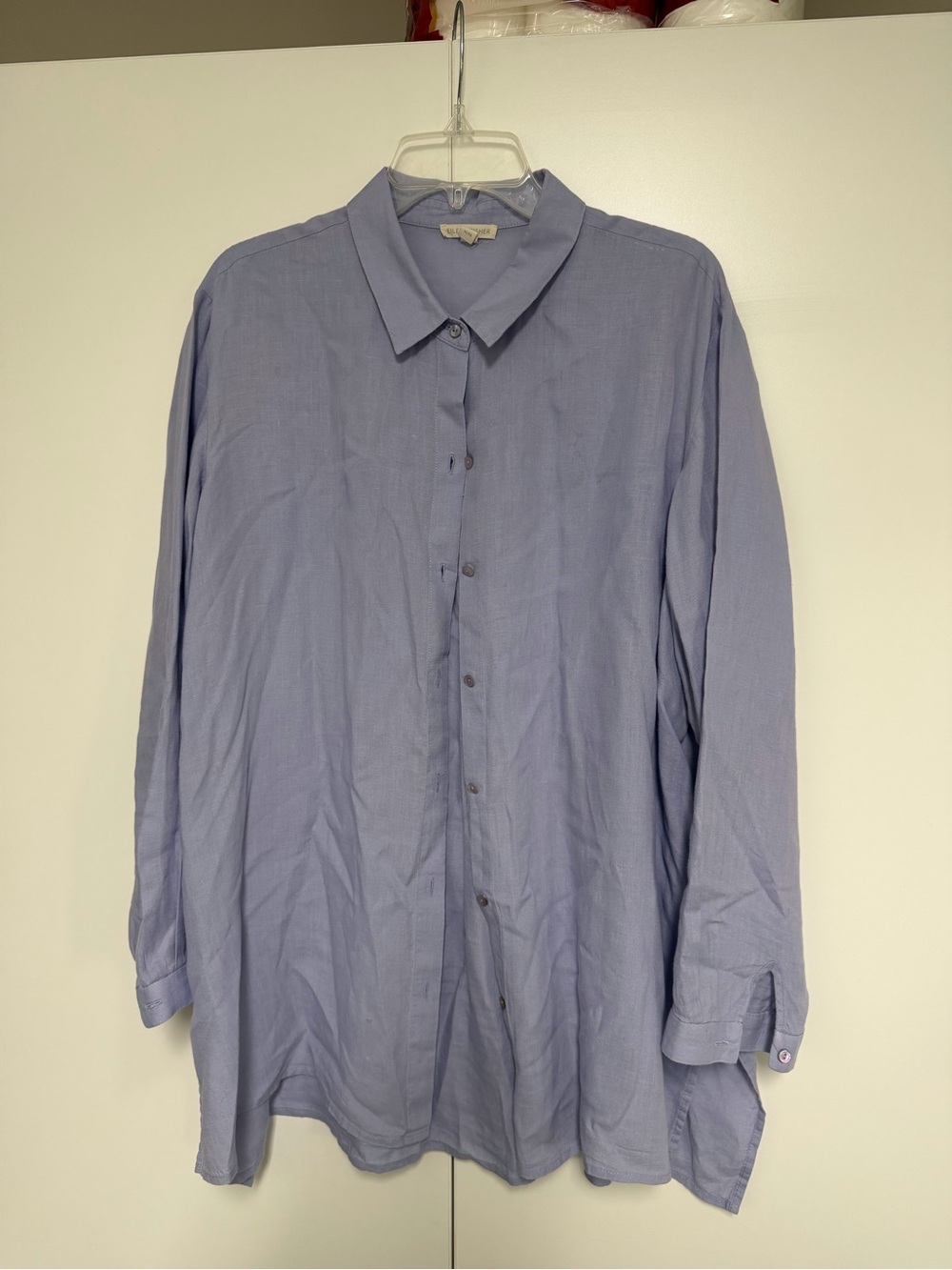 Eileen Fisher Soft Lavender-Blue Button Front Shirt
